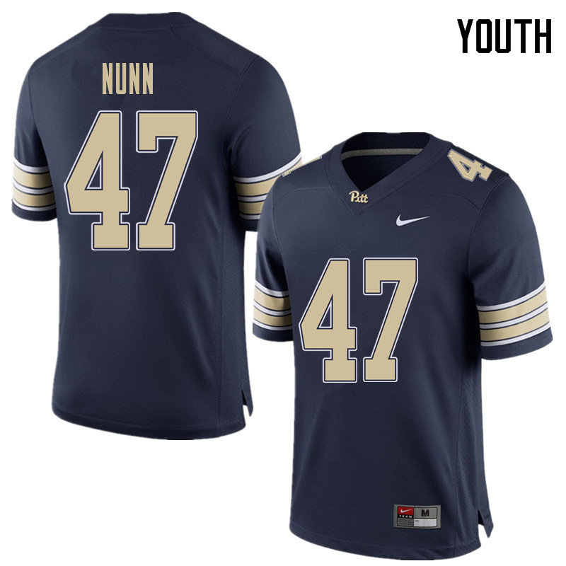 Youth #47 Kyle Nunn Pittsburgh Panthers College Football Jerseys Sale-Home Blue